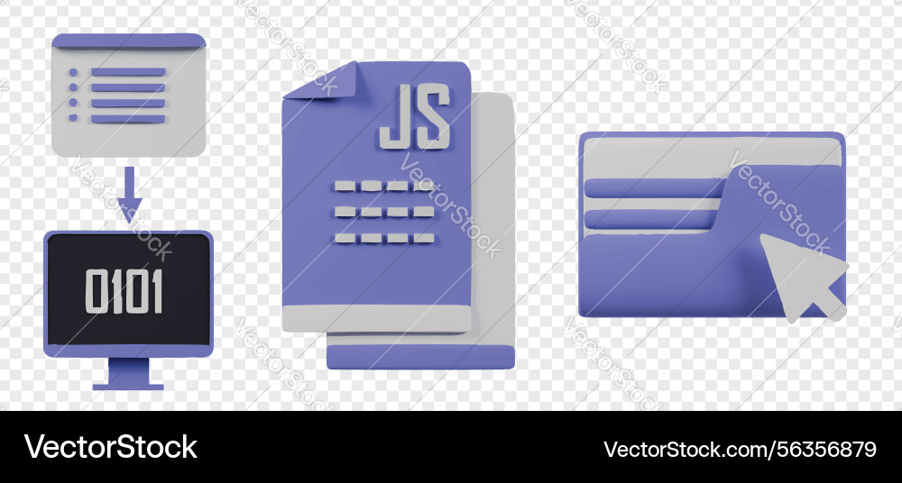 Coding and programming 3d icon render clipart Coding and programming 3d icon render clipart vector image