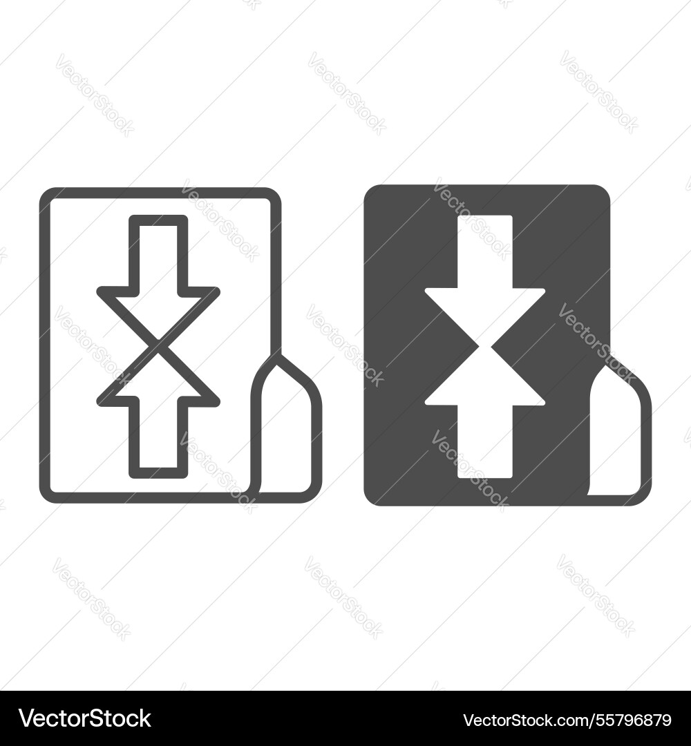 Compressed folder line and solid icon windows Compressed folder line and solid icon windows vector image