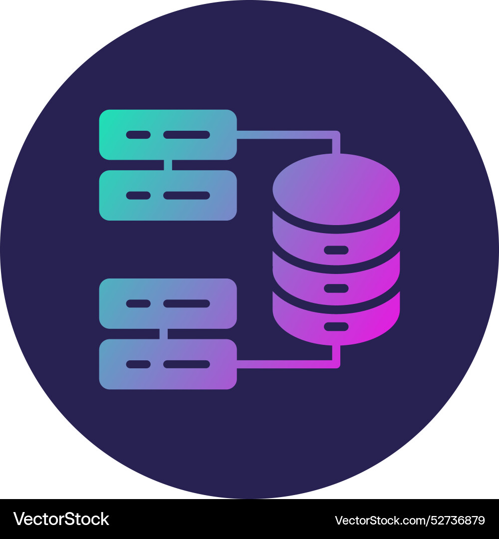 Database glyph circle gradient icon Vector Image