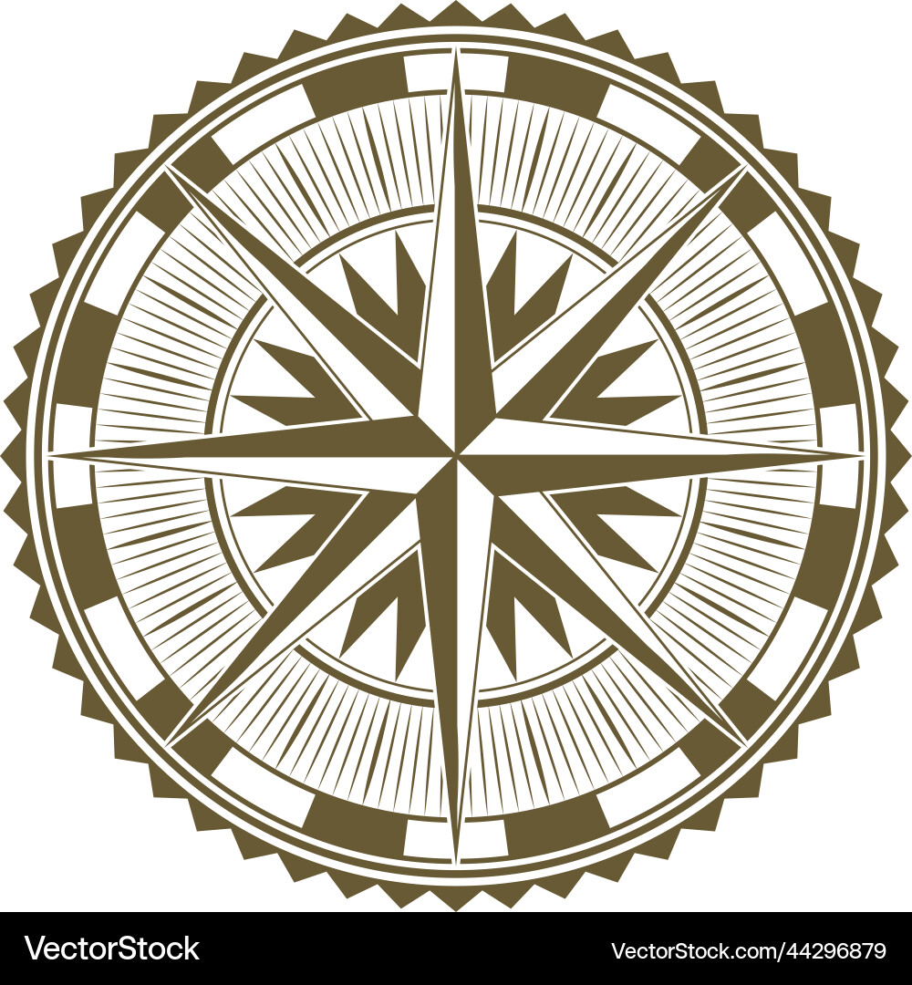 Old navigation tool ancient nautical map compass Old navigation tool ancient nautical map compass vector image