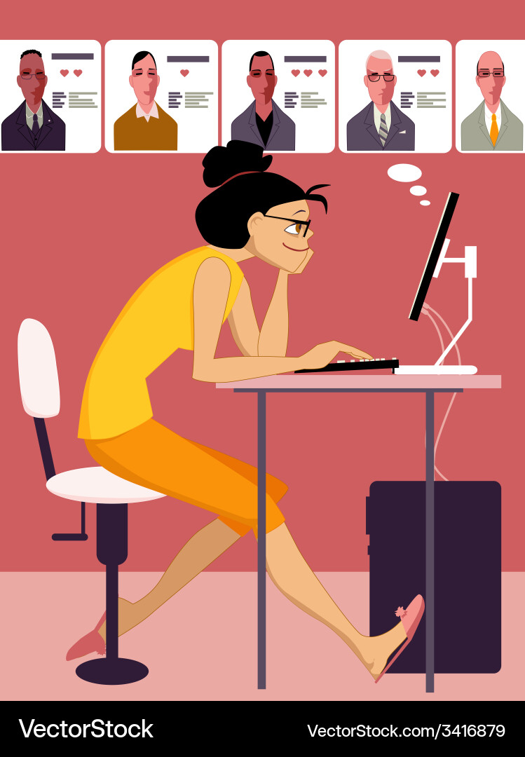 Online Dating Profile Search Vector Image