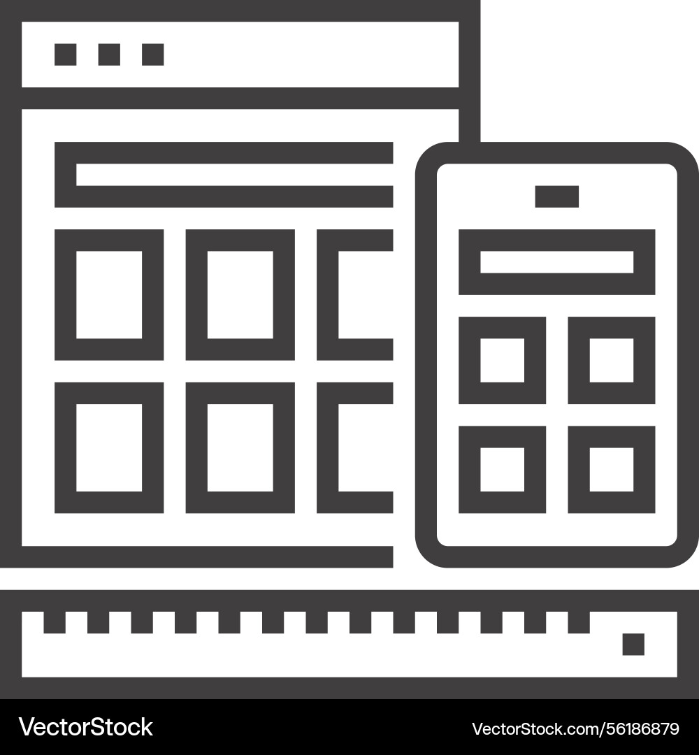 Responsive design flat line web icon Vector Image