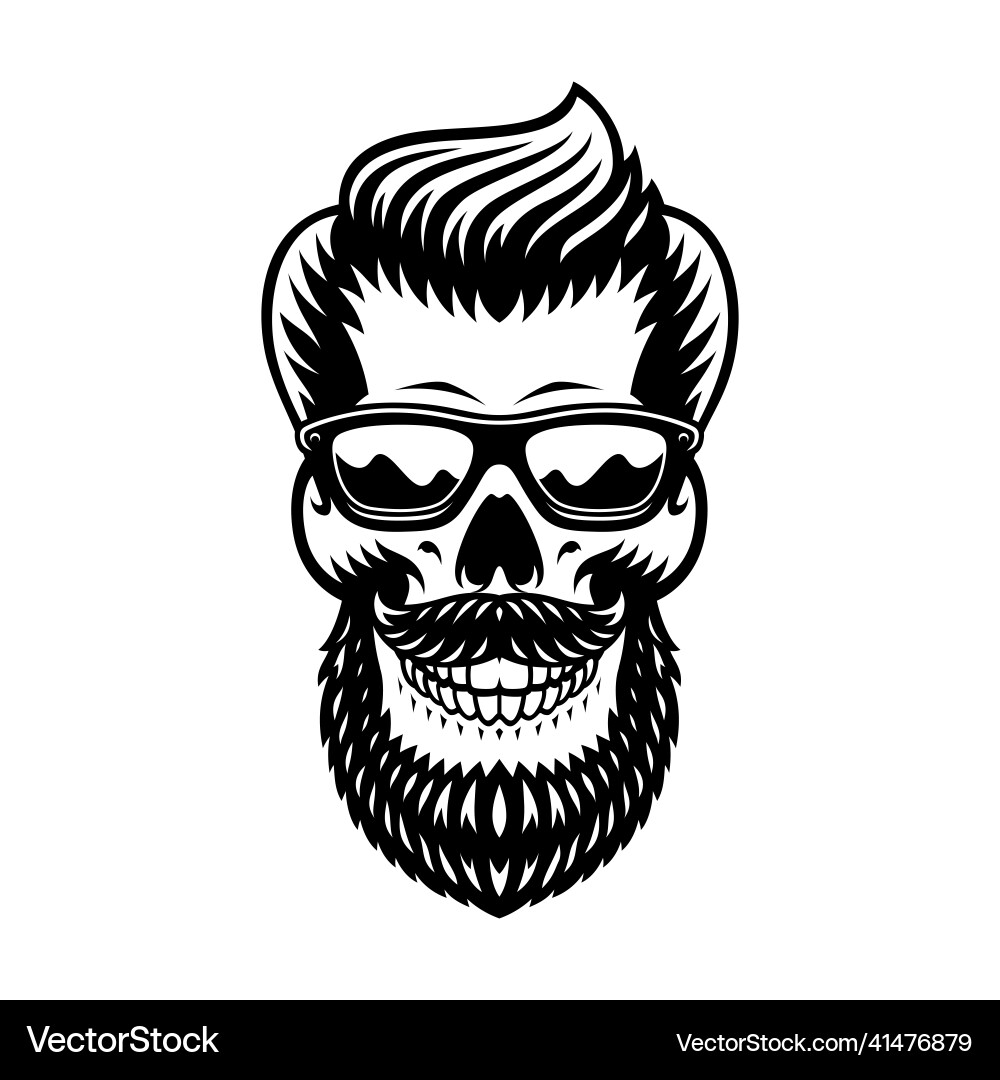 Skull with a beard vector image