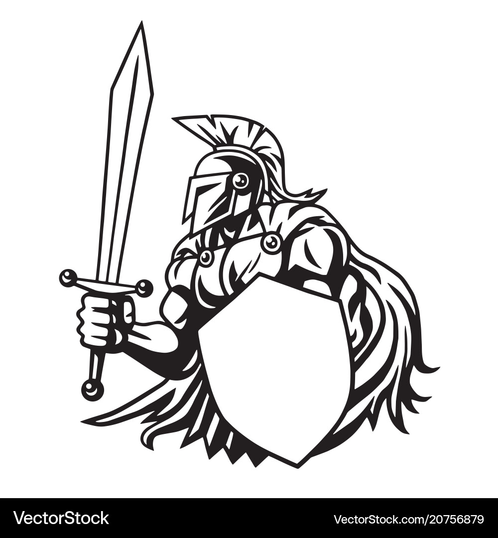Spartan warrior drawing Spartan warrior drawing vector image