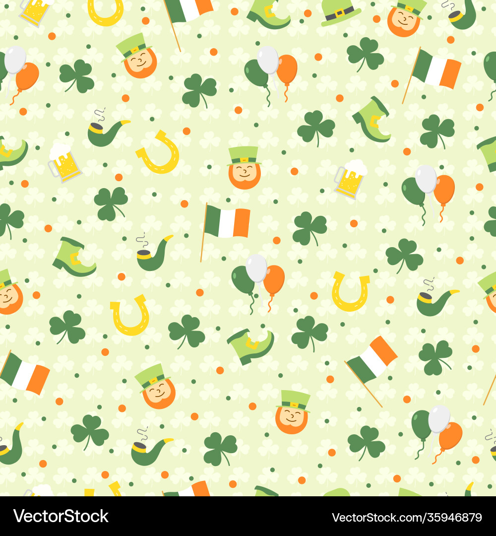 St patricks Tag nahtlose Muster mit Leprechaun St patricks Tag nahtlose Muster mit Leprechaun vektorbild
