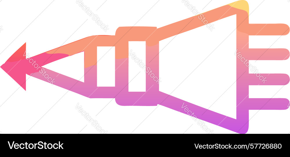 Abstract megaphone icon with dynamic gradient vector image