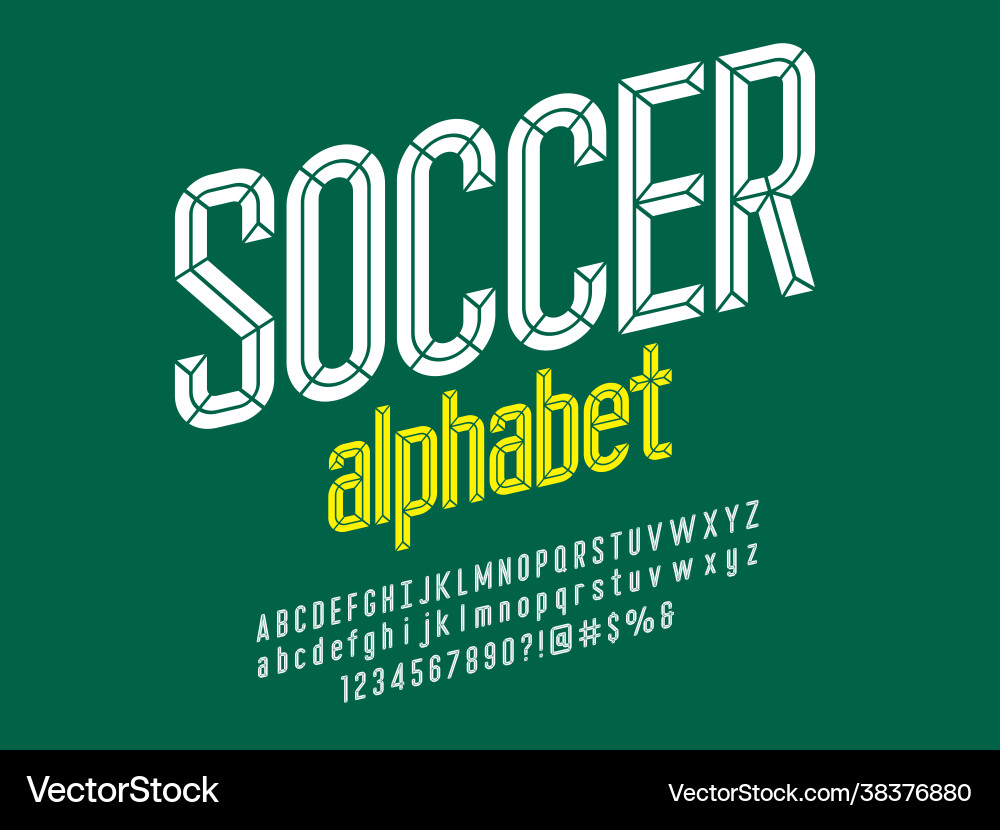 Chisel Alphabet Font - Geometric Style vector image