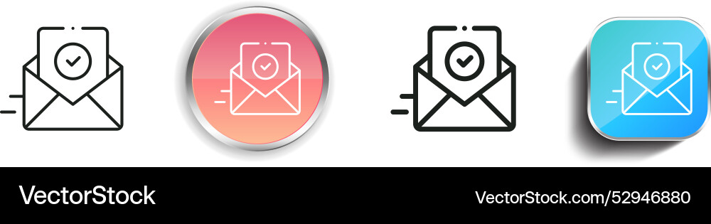 Confirmation icon thin linear regular and button Vector Image