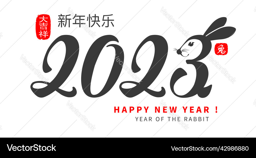 Happy chinese new year of the rabbit vector image