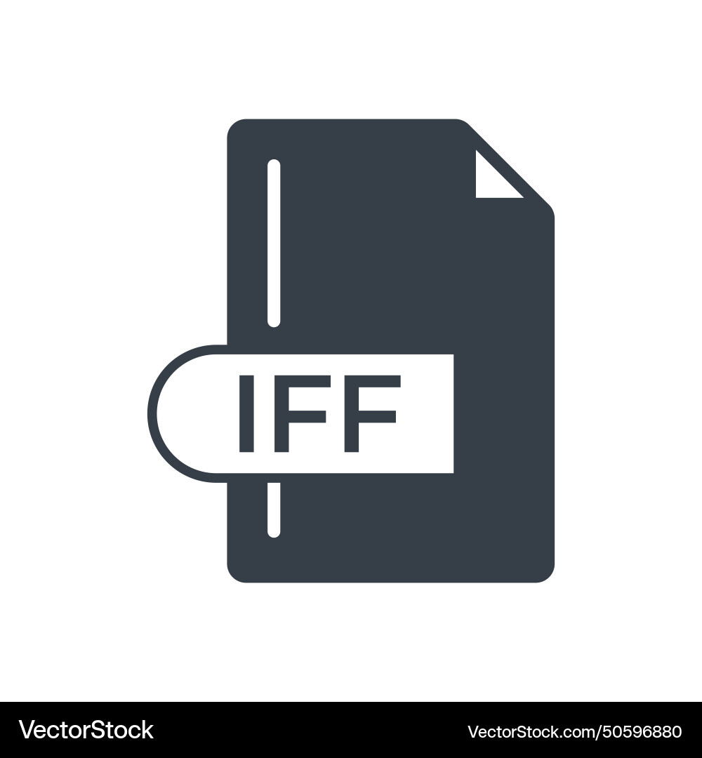 Iff file format icon extension filled Vector Image
