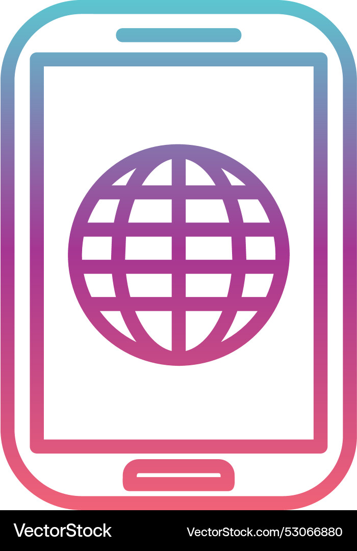 Mobile internet line gradient design vector image