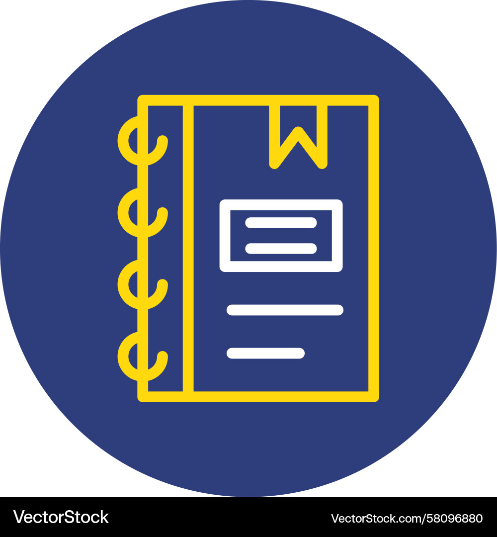 Notebook with Two Lines Icon Vector Image