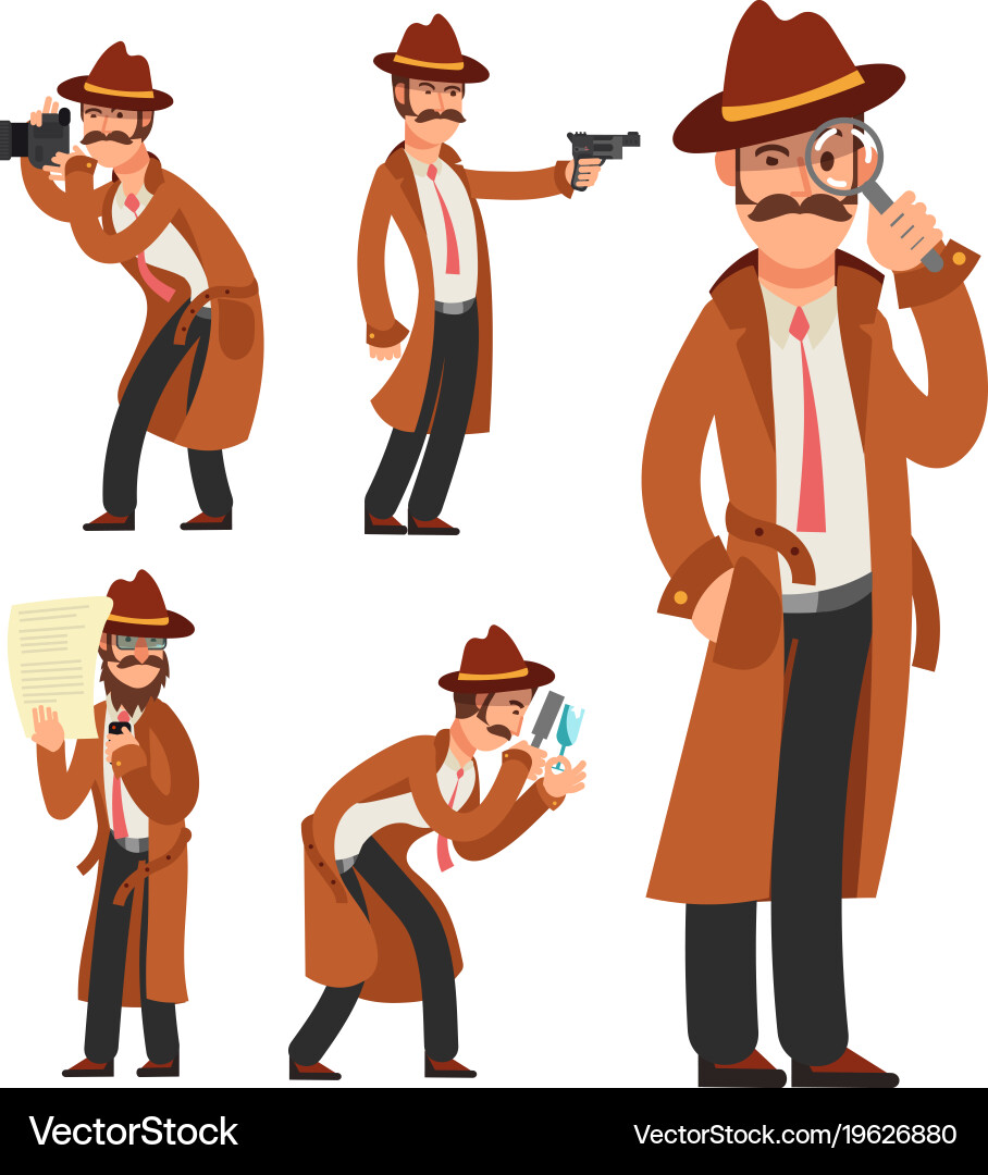 Polizeidetektiv Cartoon vektorbild