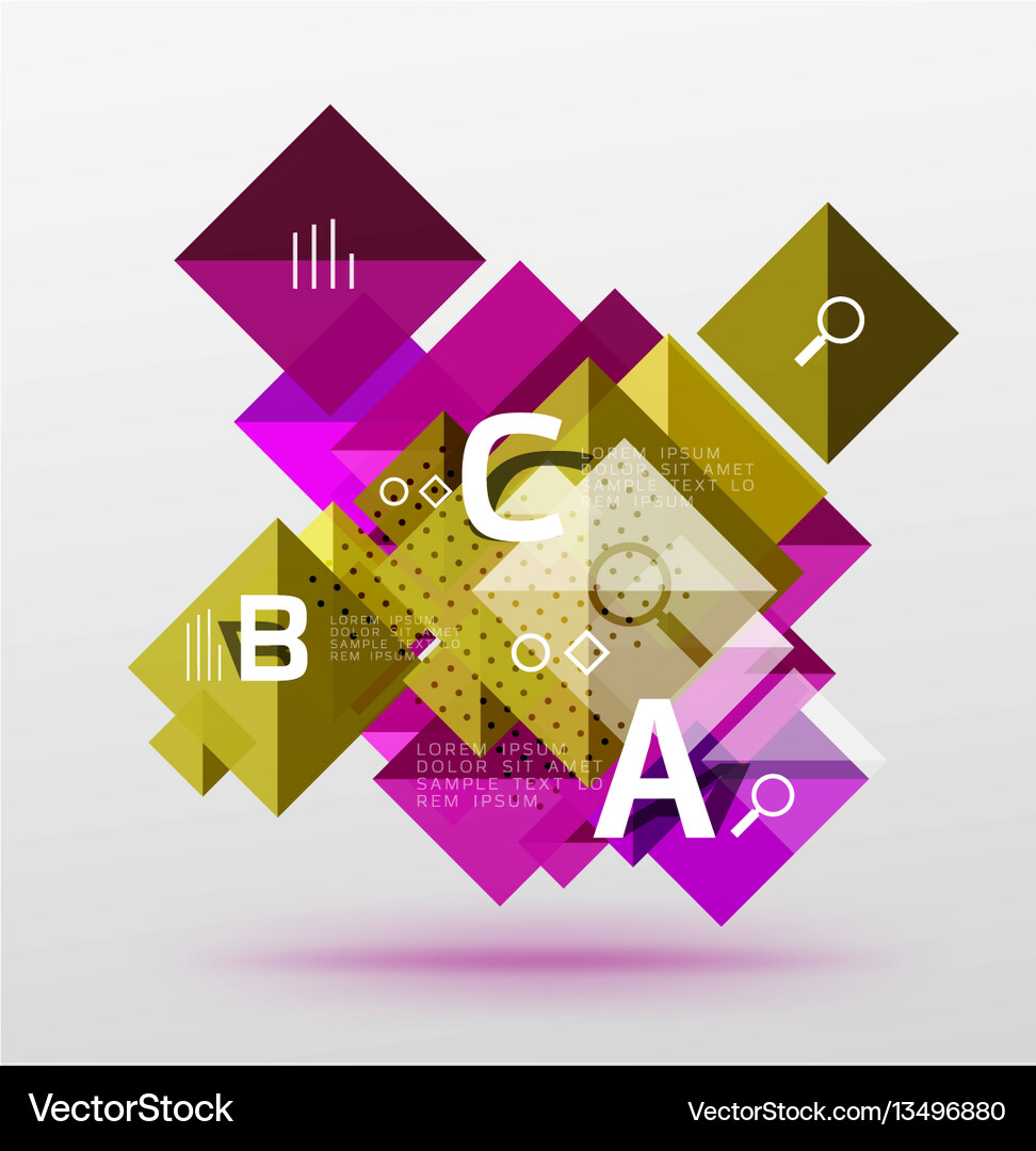 Repetition of overlapping color squares Vector Image