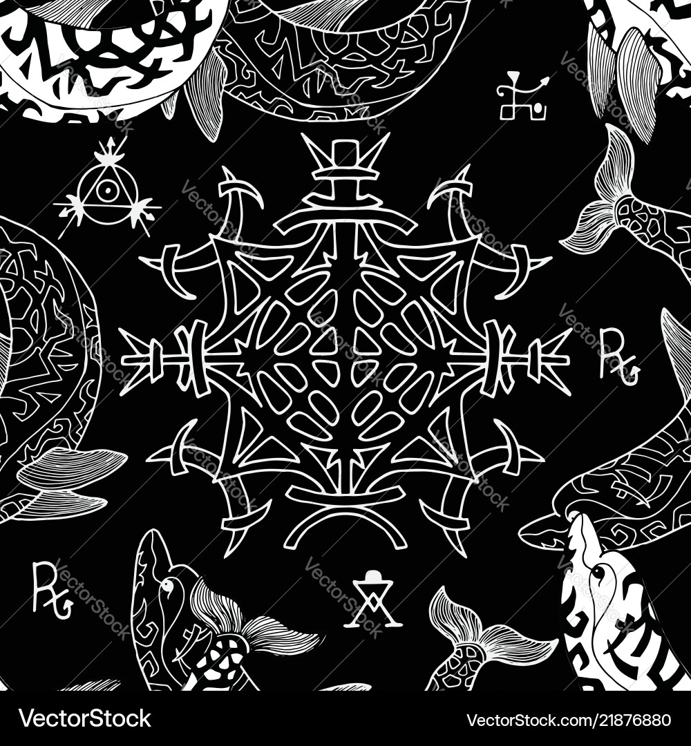 Seamless pattern with gothic symbols Seamless pattern with gothic symbols vector image