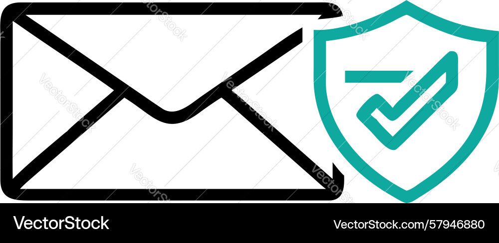 Secure Message Shield Icon Vector Image