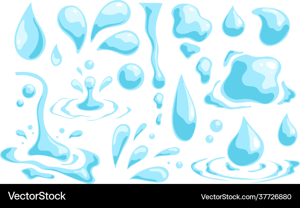 Set different water drops blob splash Set different water drops blob splash vector image
