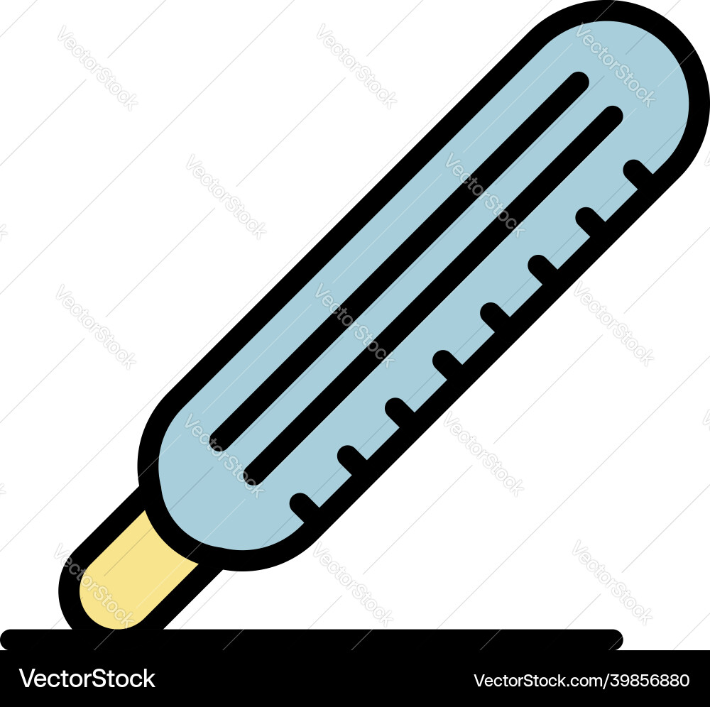 Thermometer icon color outline Thermometer icon color outline vector image