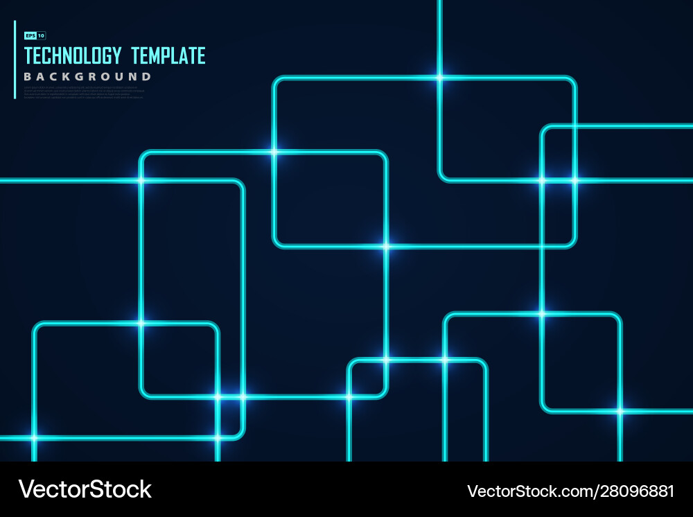 Abstract blue line tech square design with light Abstract blue line tech square design with light vector image