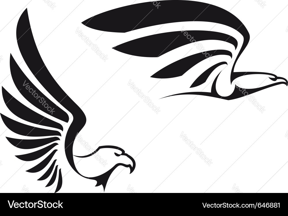 Black Eagle Symbol Vector Image