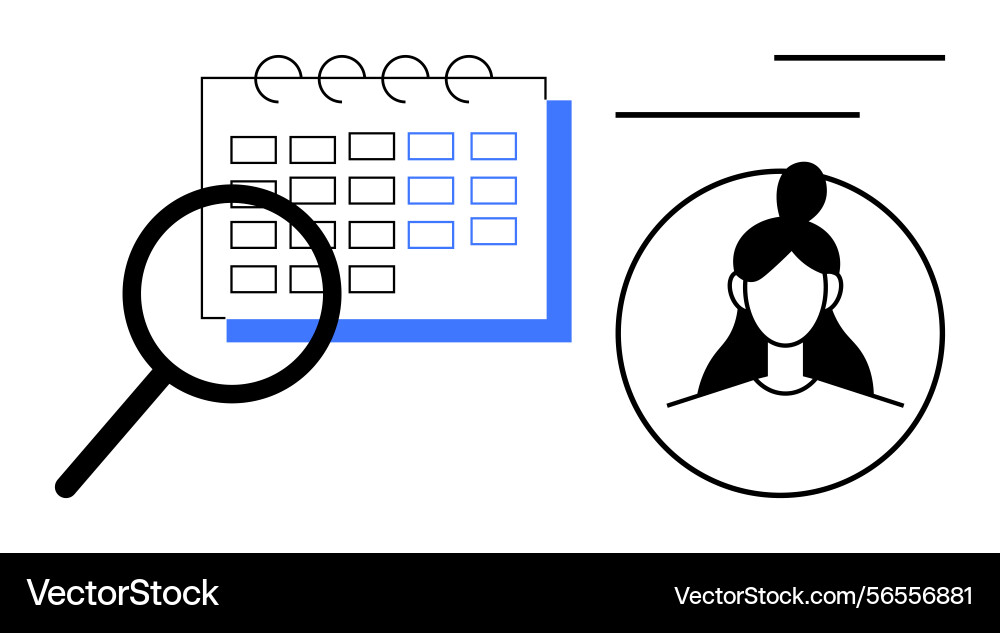 Calendar scheduling with profile search Calendar scheduling with profile search vector image
