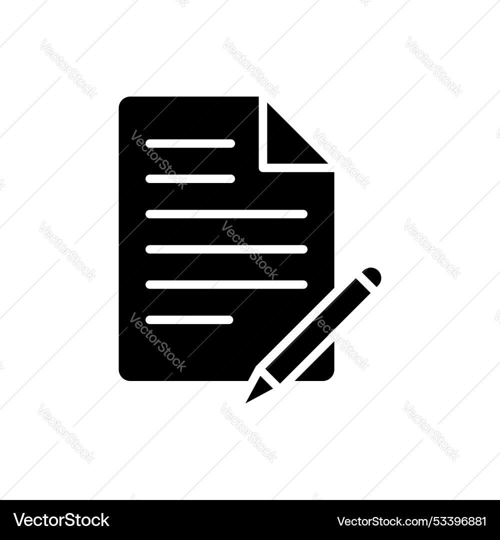 Contract line icon isolated on white background Vector Image