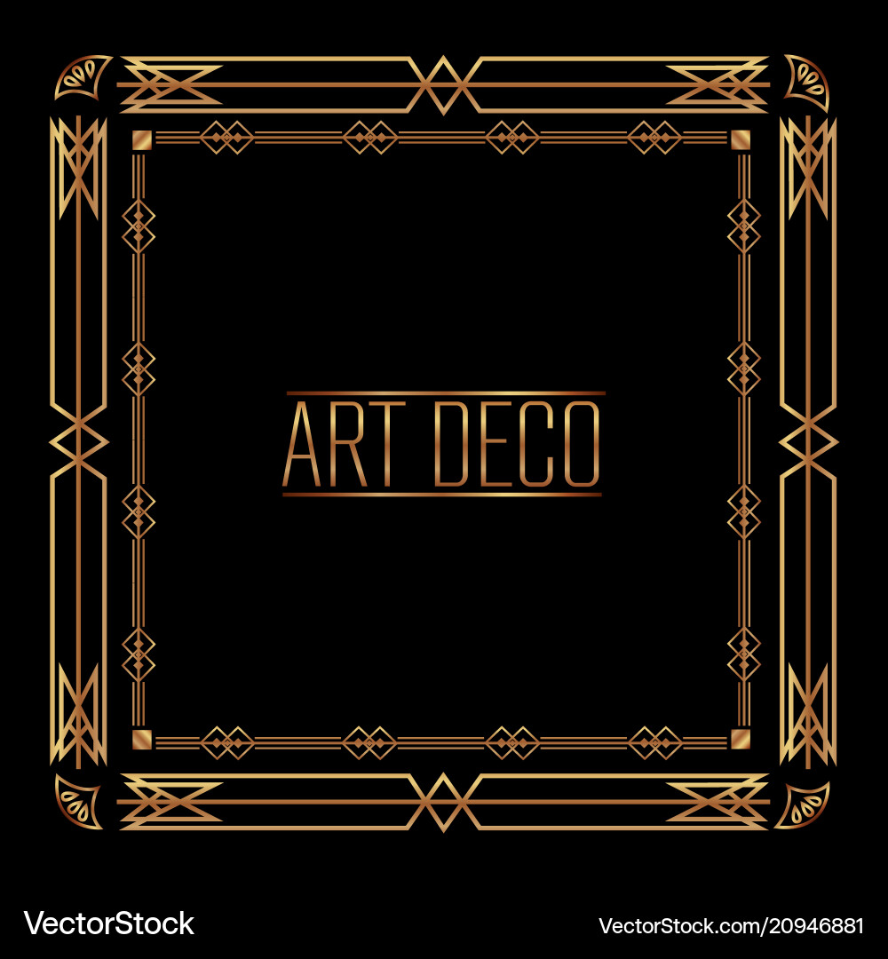 Elegant antiquarian frame in art deco style Vector Image