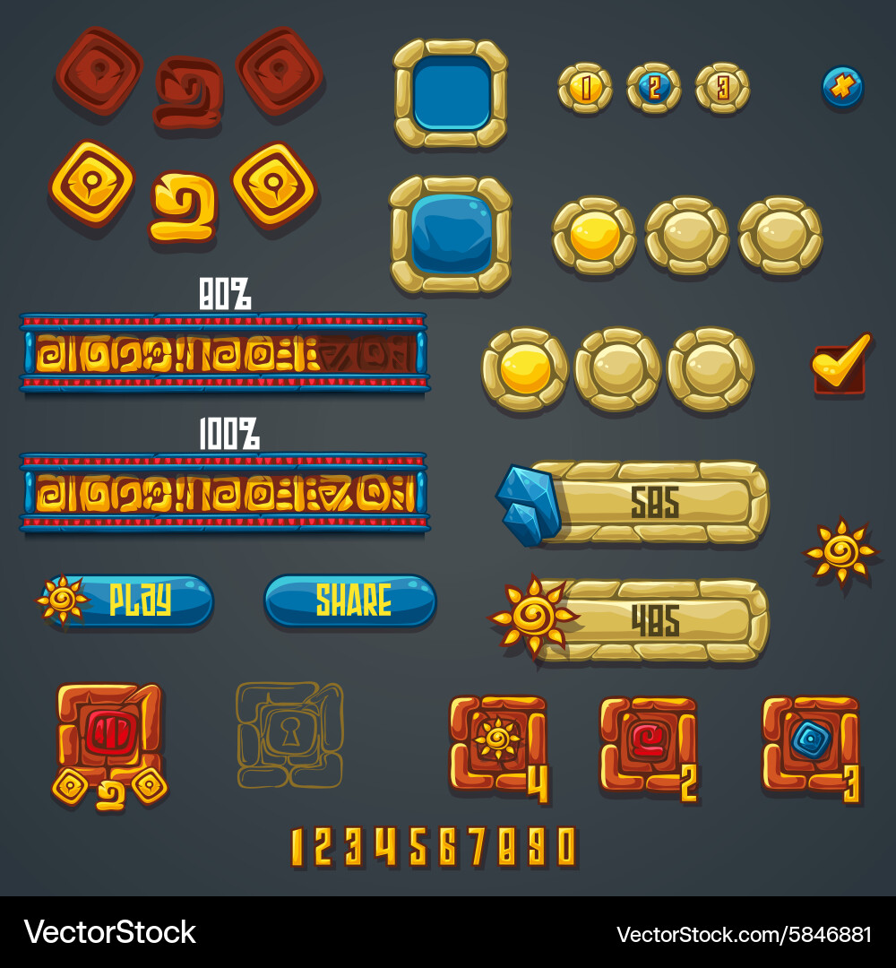 Set of different elements and symbols for web vector image