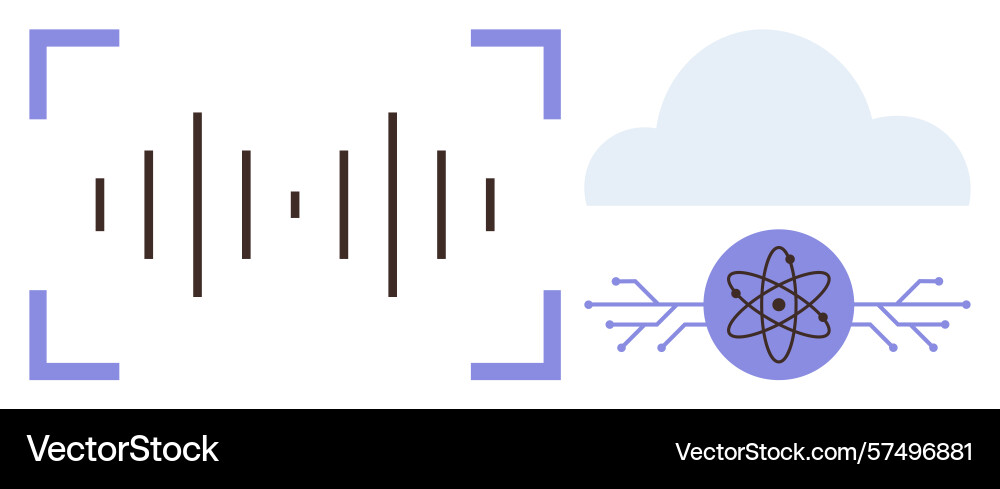 Sound waves cloud computing and ai connection Sound waves cloud computing and ai connection vector image