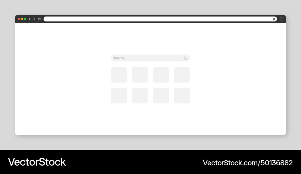 Blank web browser window with tab toolbar Blank web browser window with tab toolbar Vector Image