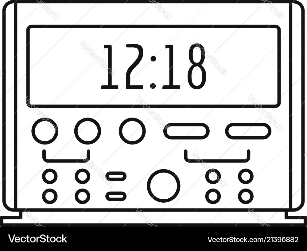 Digital clock icon outline style Vector Image