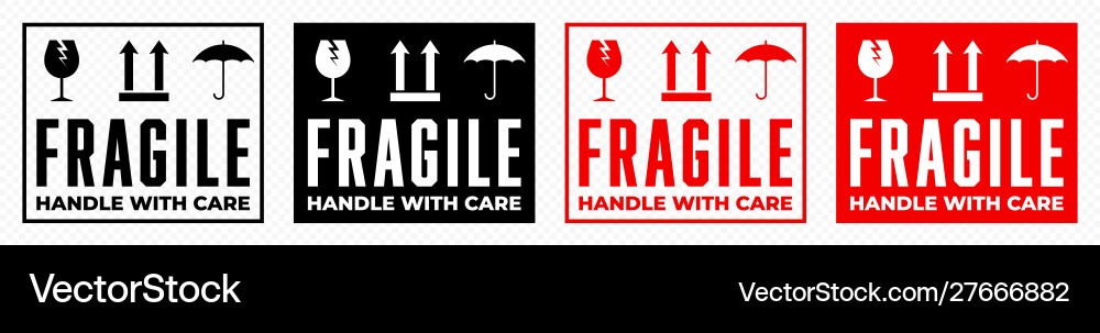 Fragile box handle with care logistics package vector image