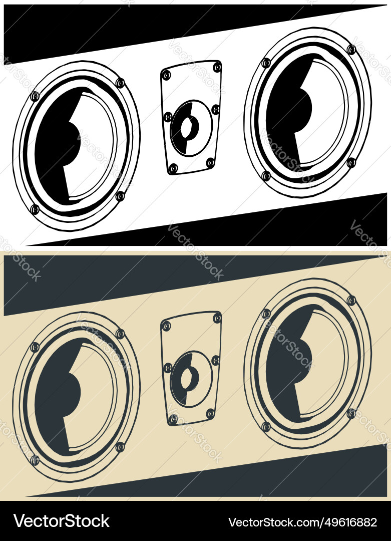 Hi-fi systems close-up Royalty Free Vector Image