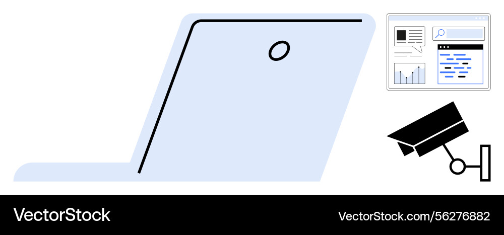 Laptop view with website analytics Laptop view with website analytics vector image