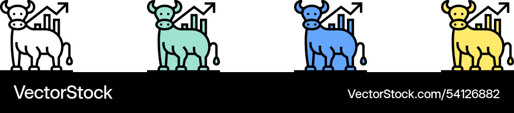 Rise icon Umriss grün blau und gelb Stil Rise icon Umriss grün blau und gelb Stil vektorbild