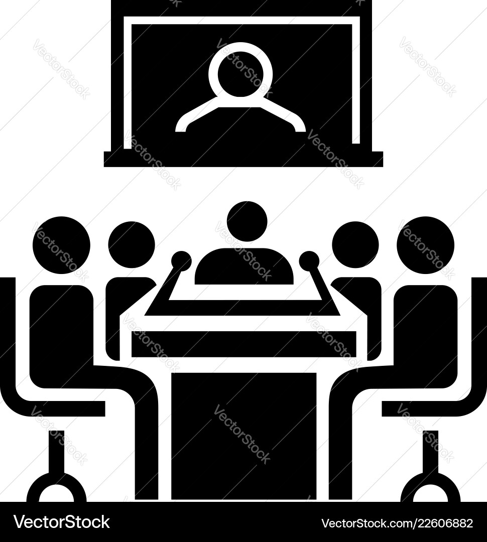 Video conference icon simple style Video conference icon simple style vector image
