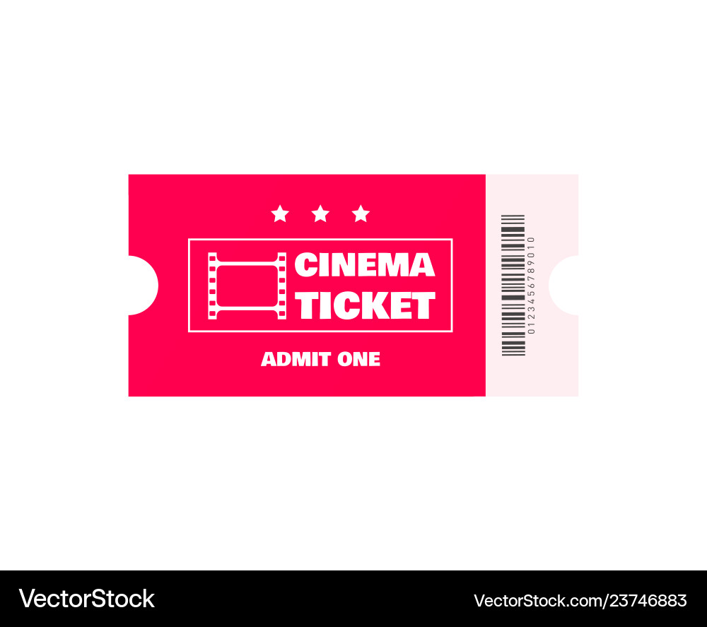 Cinema ticket isolated on white background Cinema ticket isolated on white background vector image