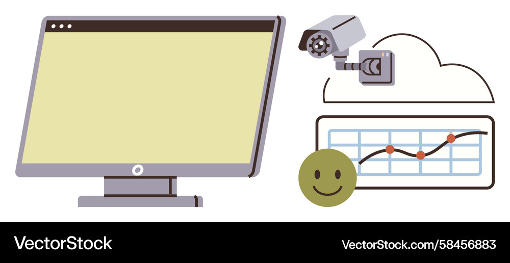 Cloud Security Analytics Monitoring Vector Image