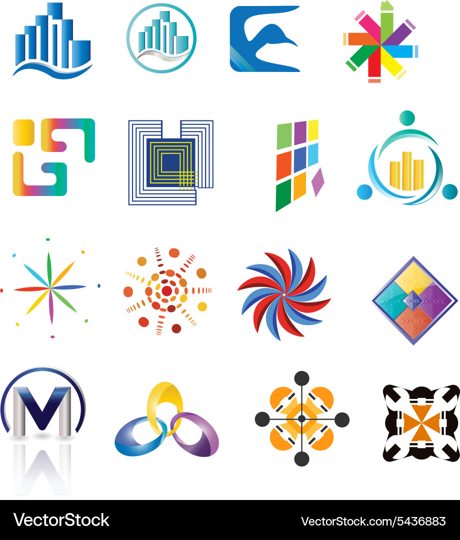 Collection of random logos vector image