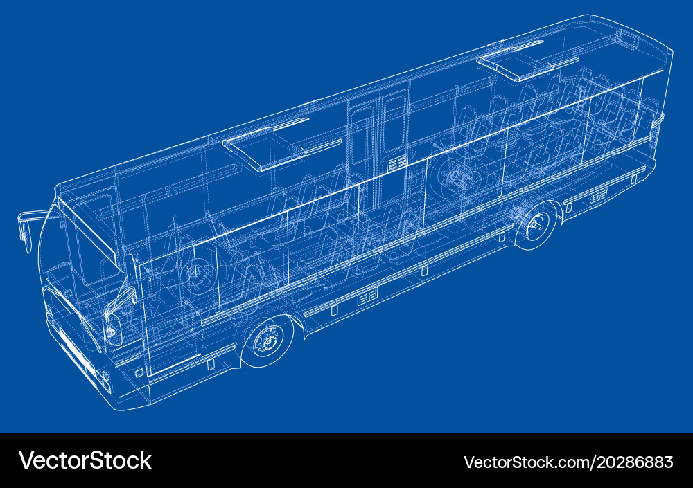 Concept city bus rendering of 3d vector image
