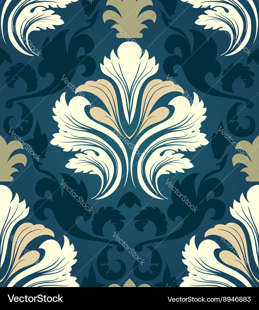 Damask seamless pattern vector image