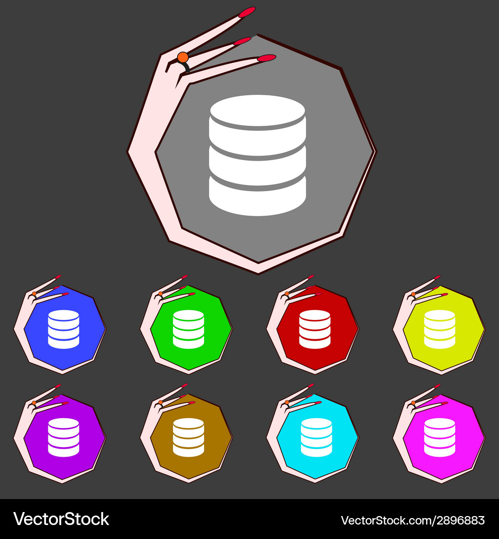 Hard disk and database sign icon flash drive stick Vector Image