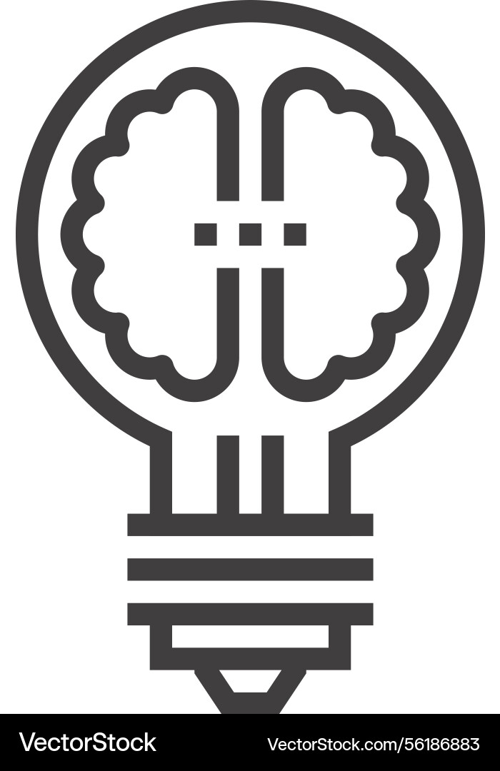 Learn to think flat line web icon Learn to think flat line web icon vector image