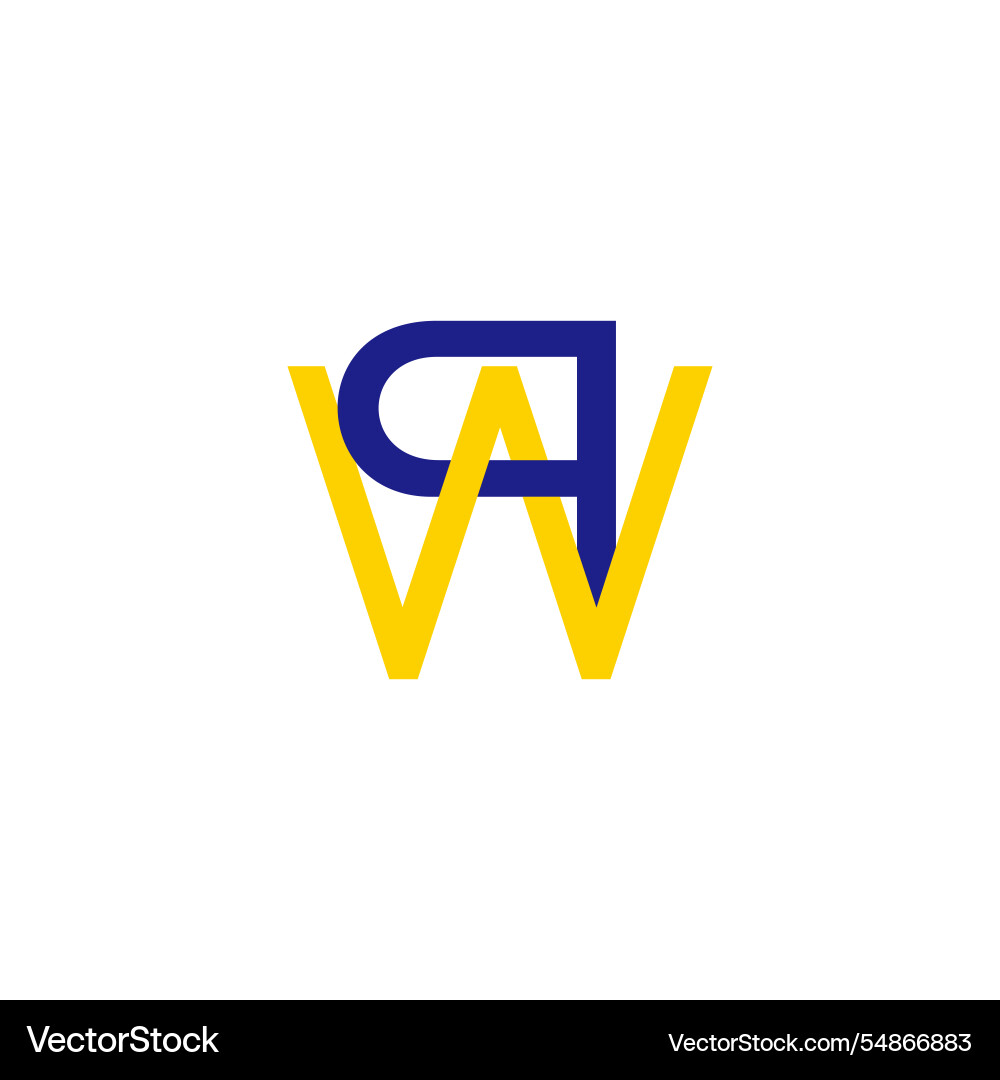 Letter qw linked line simple overlap logo Letter qw linked line simple overlap logo vector image