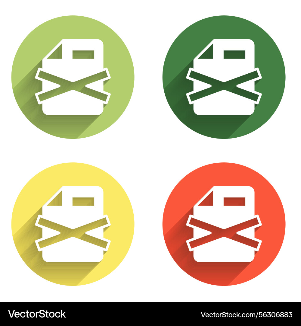 Set delete file document icon isolated with long Set delete file document icon isolated with long vector image