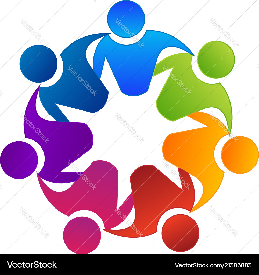 Teamwork group building and unity logo vector image