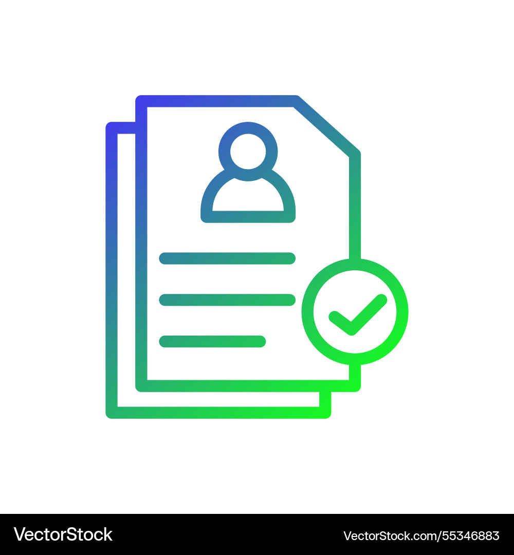 Verified application file with checkmark icon vector image
