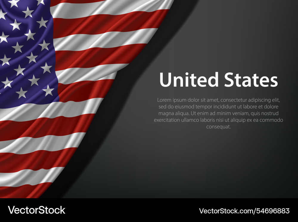 Waving flag on dark background Waving flag on dark background vector image
