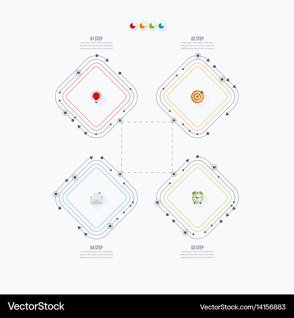Workflow & Diagram Template - Four Square Options Vector Image