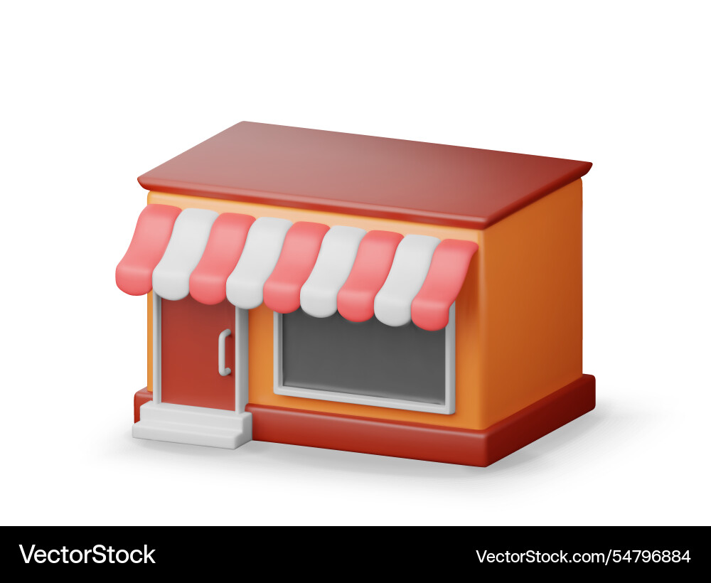 3d empty store front shop with window and door 3d empty store front shop with window and door vector image
